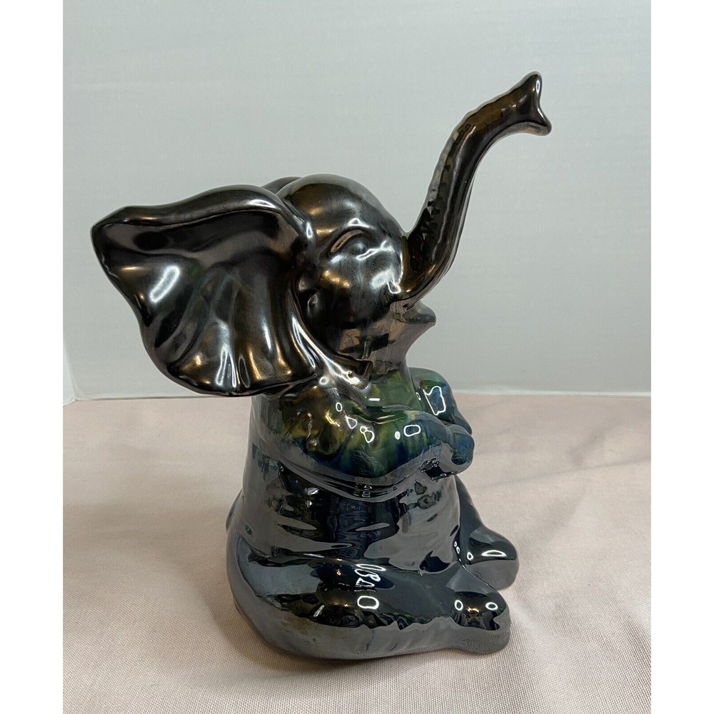 Apropos Elephant Art Pottery Figurine Ceramic Teal Home Decor.